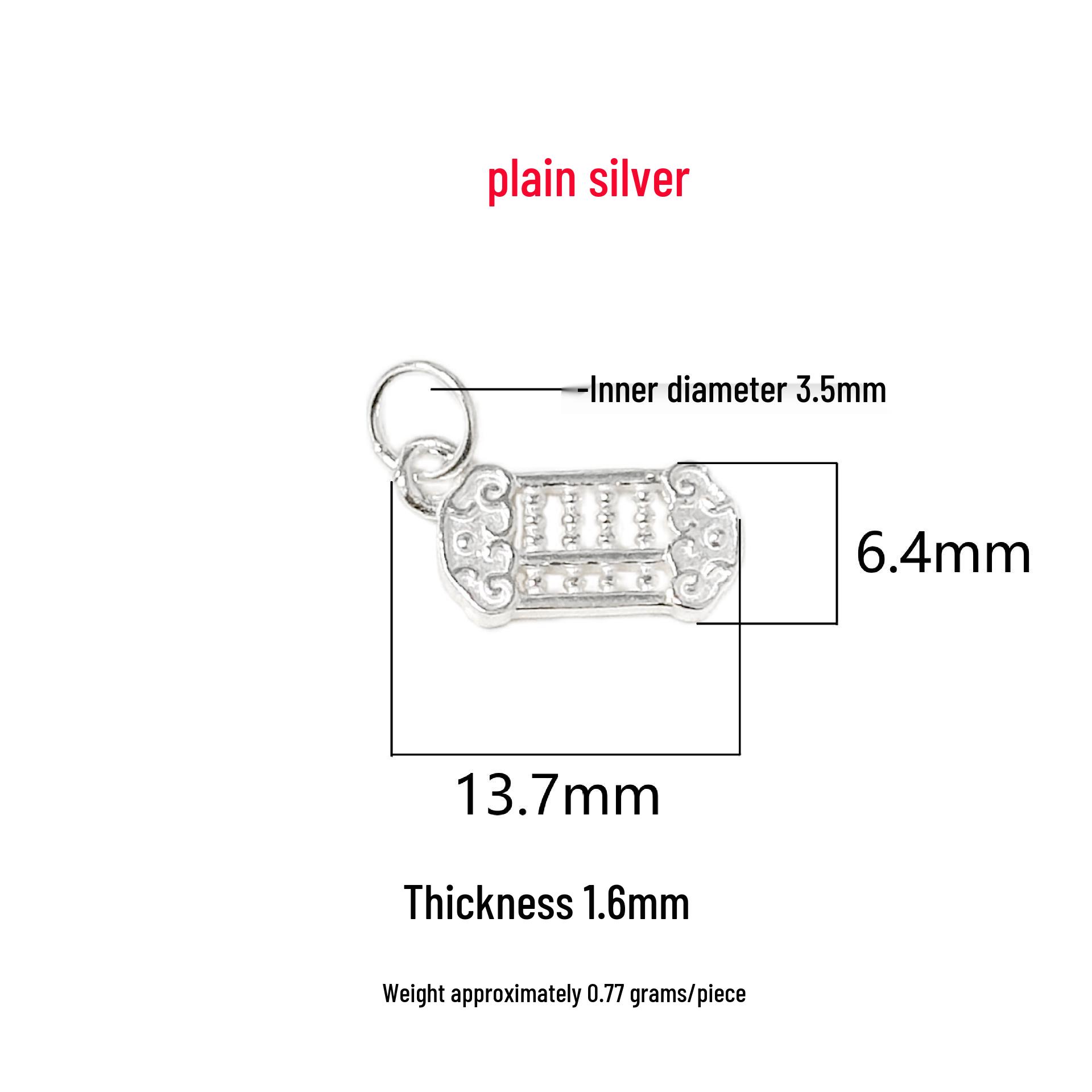 S999 Sterling Silver Ruyi Abacus Charm Pendant for Bracelets & Necklaces – Ancient French Style S999 Silver серебряный