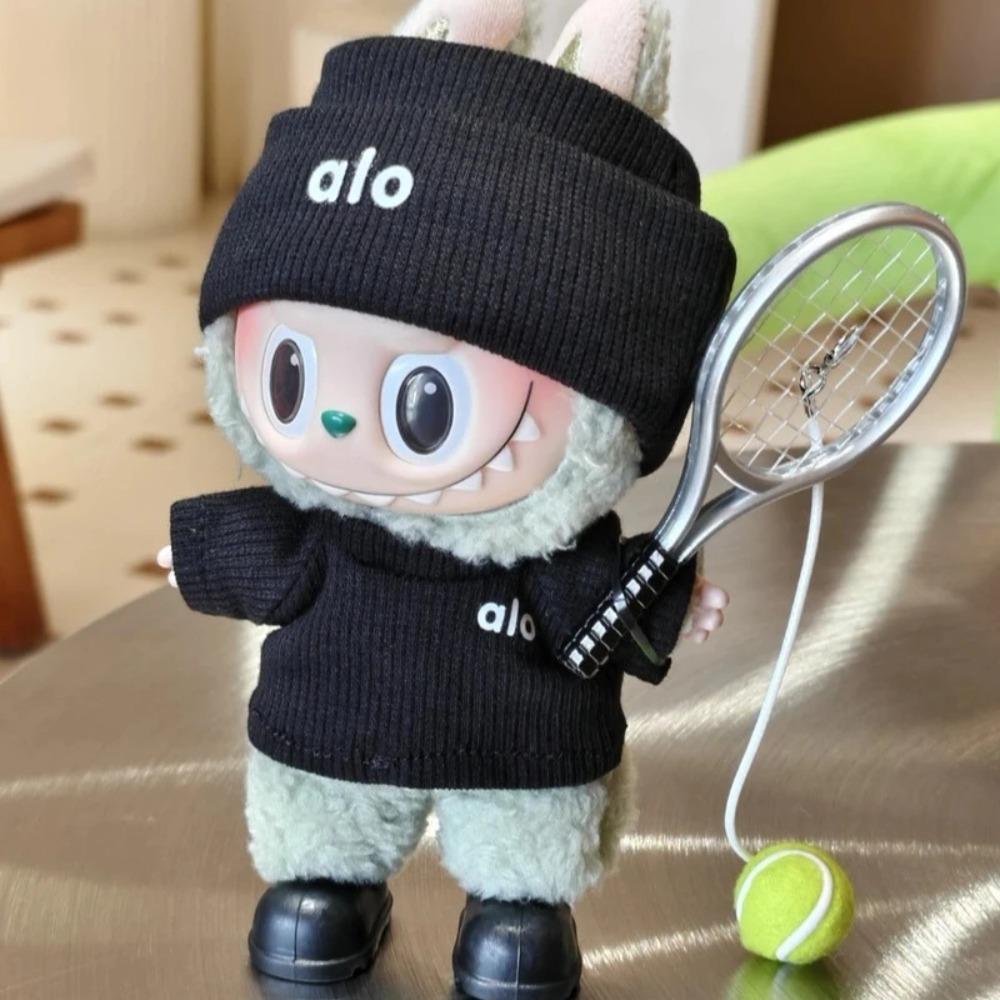 15/17cm panenka Oblečení volnočasový sportovní set pro Labubu oblečení raketa tenisové oblečení Outfit náhradní dekorace hračky doplňky