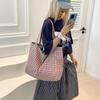 Plaid Canvas Bag, New Tote Bag, Casual Large-capacity Shoulder Bag, Fashionable Underarm Bag.