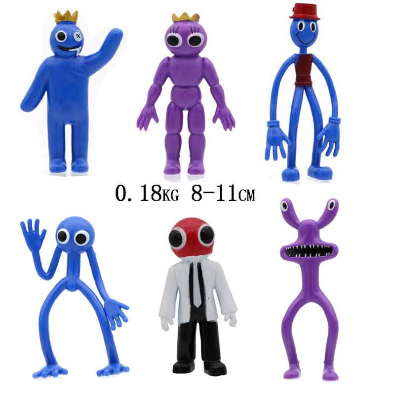 Rainbow Friends Anime Figuur Set Roze Blauw Monster Model Cartoon Karakter Beeldje Taart Decoratie Ornamenten Speelgoed voor Kinderen