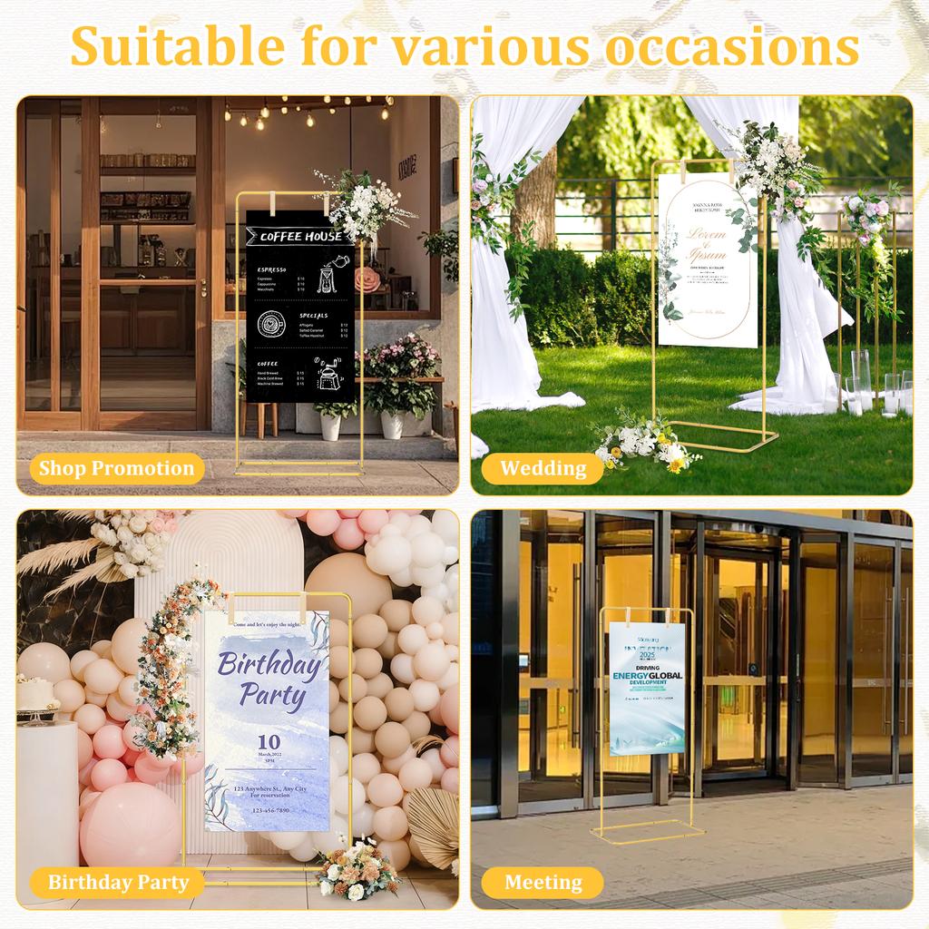 31.5x68.11/53.5 inch Poster Stand Adjustable Wedding Sign Holder Welcome Sign Stand Wedding Entrance Sign Decorative for Party