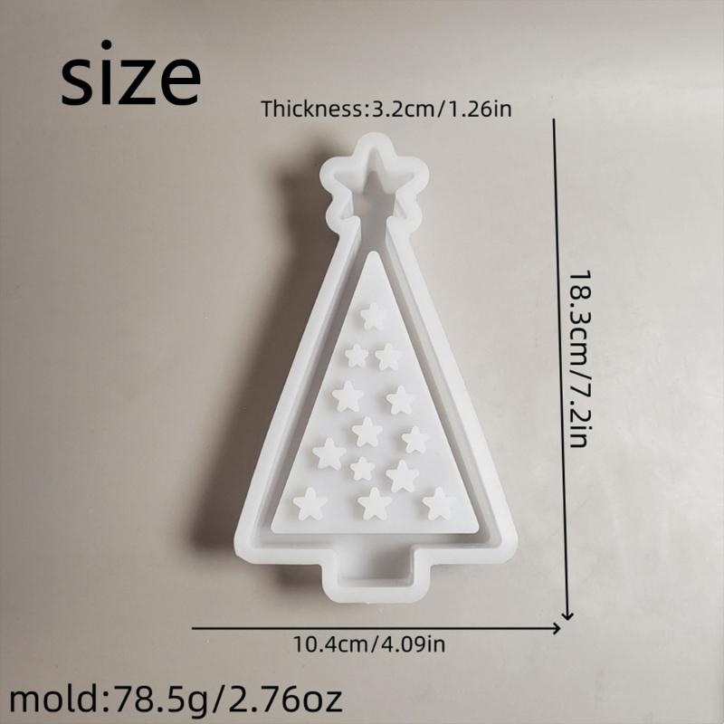 Flexible Silicone Mold Hollow Christmas Tree Decoration Mould Temperature Resistant Gypsum Mould for Candlestick