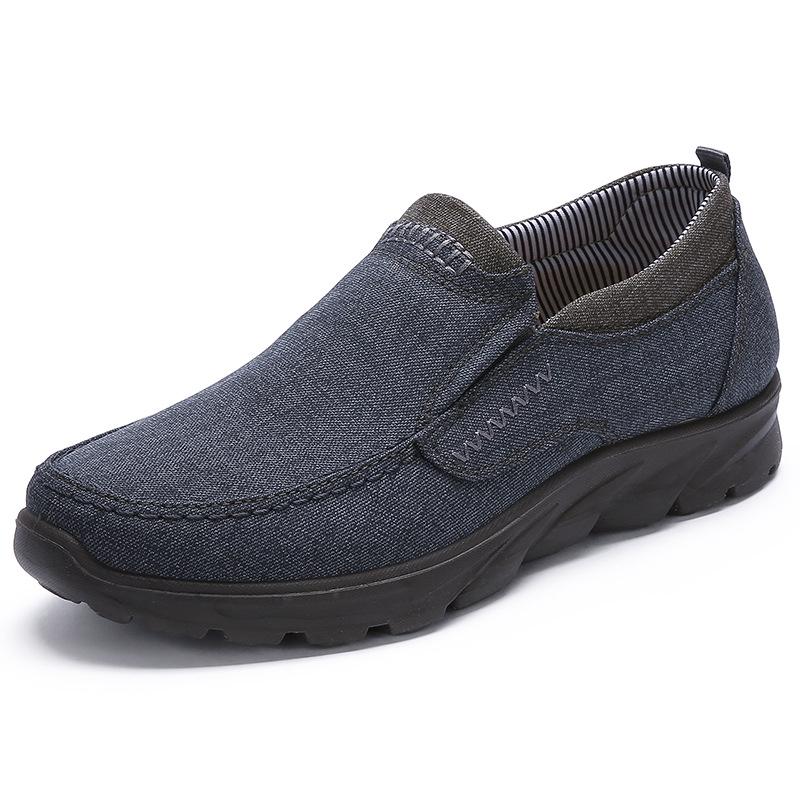 Men's Casual Slip On Loafers Plus Size Breathable Boat Shoes Leather Male Patchwork Non Woven Trainers