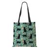 Women Handbag Linen Totes with Family Cat Print Casual Traveling Beach Gift Bags CLE