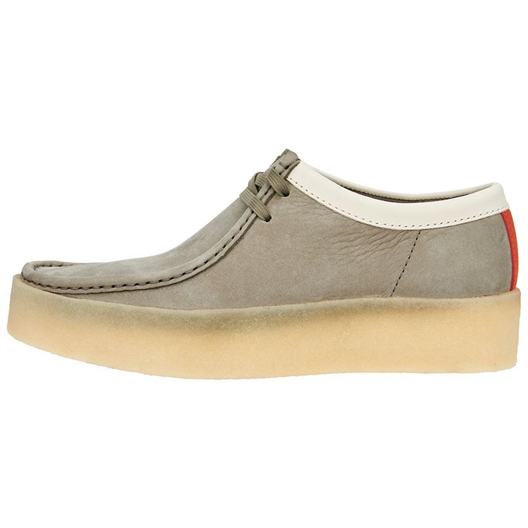 Clarks Wallabee Cup Leather Round Toe Lace-Up Casual Shoes Men sneakers Gray 261655387