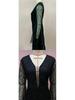 Elegant Black Fishtail Lace Evening Gown for Women