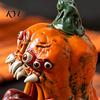 Fangs Pumpkin Decoration Halloween Evil Figurine, Ornament with Multi Eyes and Spooky Decorations Fangs, Demon Resin Statue for Party Shape