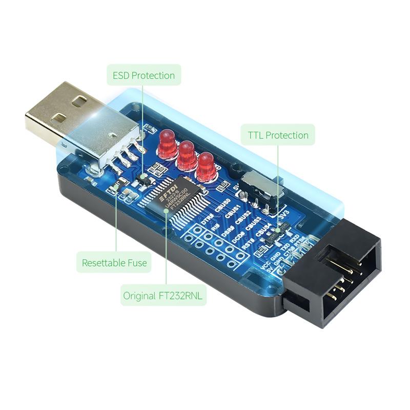 Industrial USB TO TTL Converter FT232RNL / CH343G Multi Protection & Systems Support