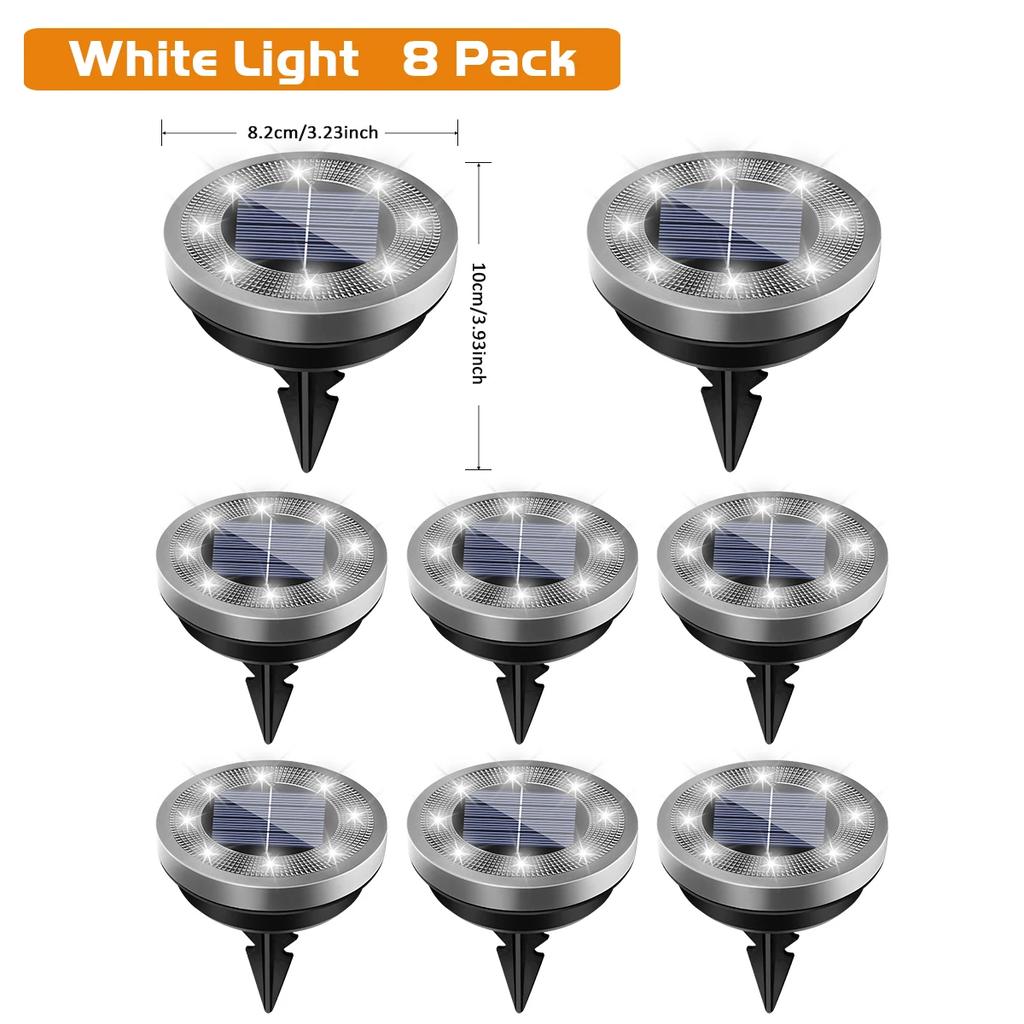 Solar Ground Lights IP65 Waterproof - LED Outdoor Landscape Lights for Yard Lawn Patio Deck