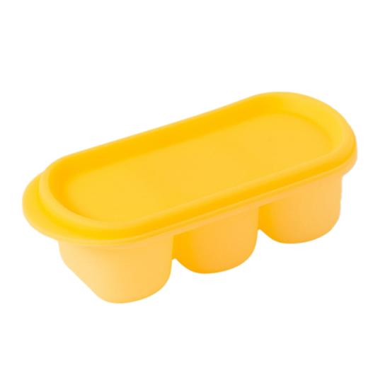 Ice Cube Mold Food Grade Silicone Ice Tray Three-Compartment Easy Release Compact жёлтый