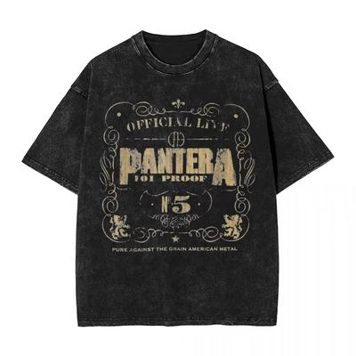 Cowboys From Hell Cover Fire Metal Band Groove Metal PANTERA T-Shirts Vintage Gewaschen Harajuku Herren Damen Lässiges Lockeres T-Shirt