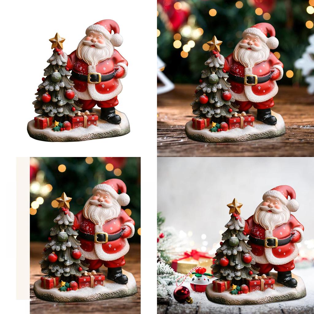 Halloween Harz Schreibtischdeko Weihnachtsmann und Weihnachtsbaum Heimschmuck für festliche Dekoration