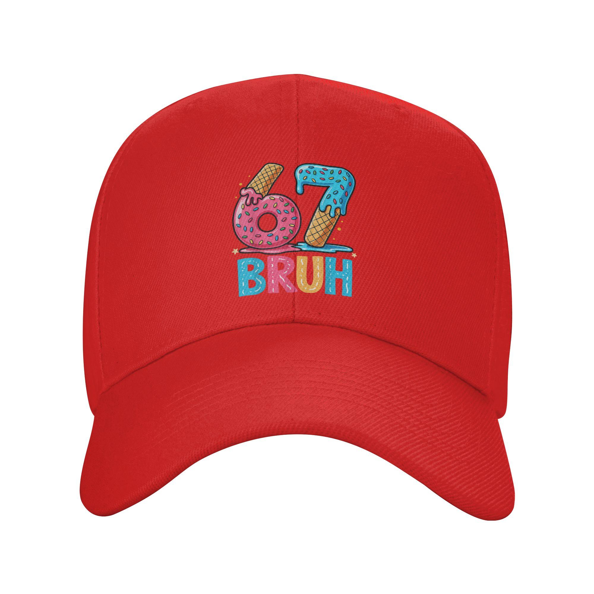 

Six Seven Bruh 67 Ice Cream Drip Baseball Cap Unisex Men Print Trucker Hat Spring Casual Hunting Camping Hot Sale Snapback Cap One Size