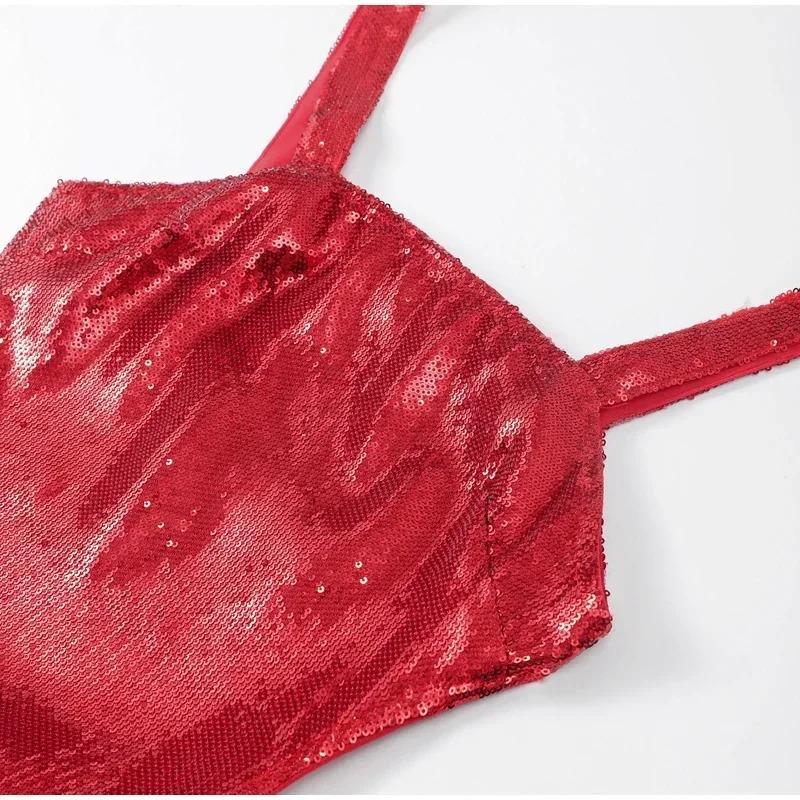 Sexy Sequins Backless Slip Maxi Dress Women Sleeveless Bodycon Hip Package Dresses Summer Party Evening Robe