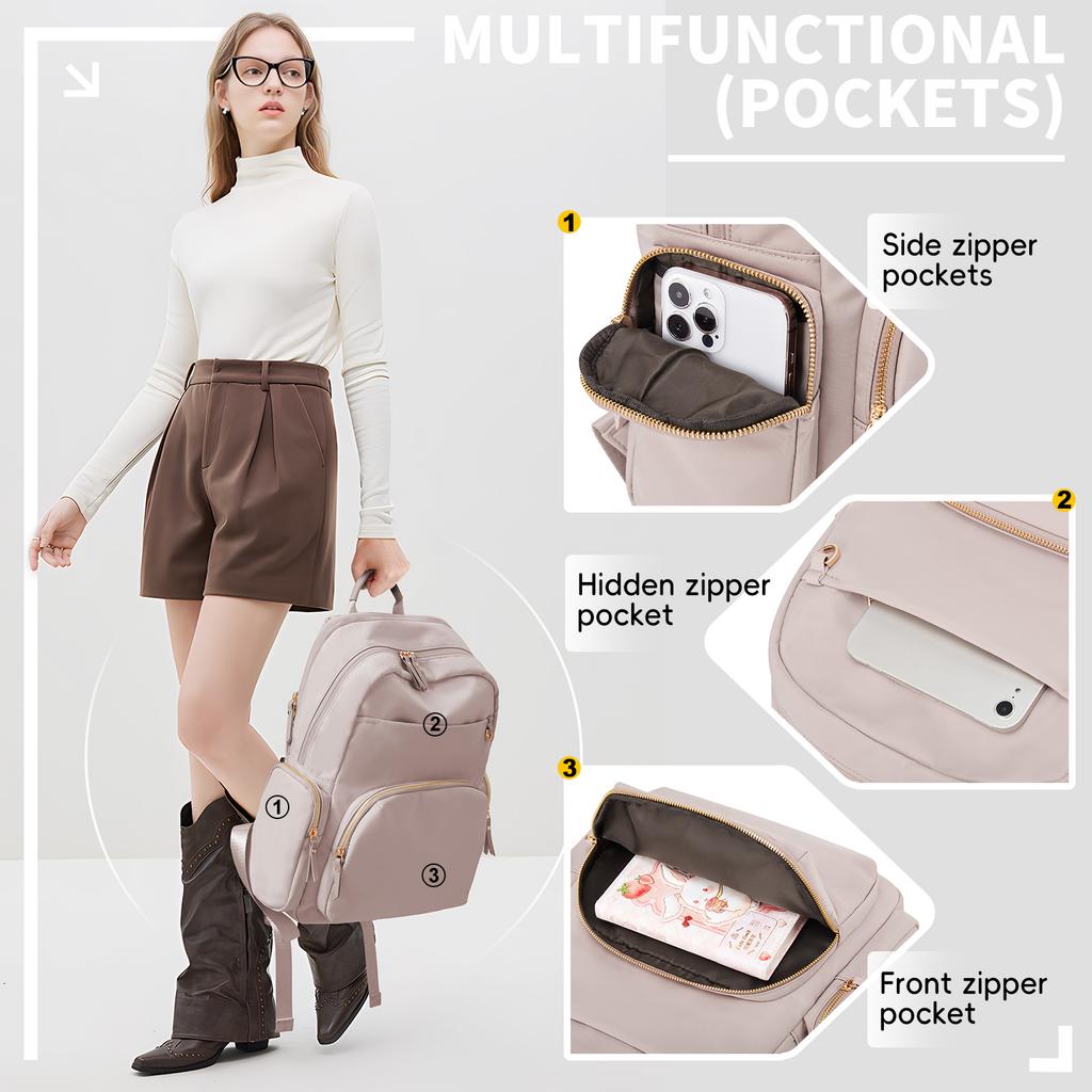 Luxury Women Nylon Backpacks Fashion Casual Daypack, Laptop Backpack For Woman Study Work Travel Fashion Schoolbag For Teen Girl