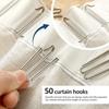 50Pcs Curtain Pleat Hook Stainless Steel W Shaped Pleat Curtain Hook Adjustable Spacing Drapery Hooks Home Curtain Accessories