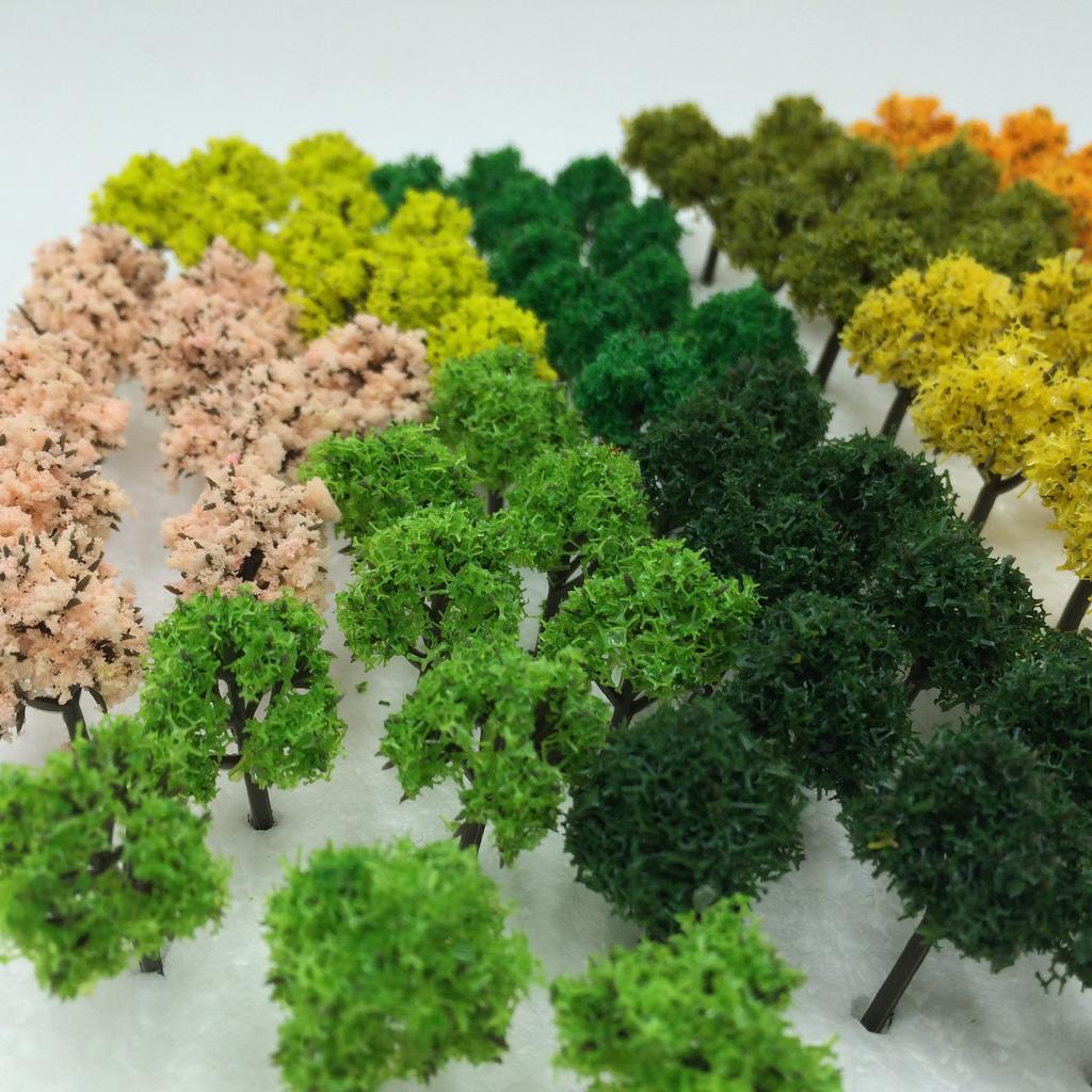 Forest, Selectable Colors, Quantity 50 or 100 Pieces [DauStage] N Gauge Diorama, Railway, Architectural Model, Trees, Scenery, 3cm, 21, Mixed, 90