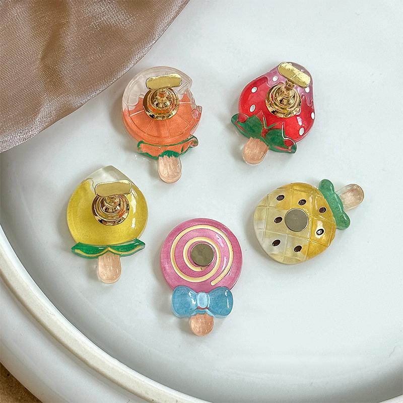 Cute Fruit Strawberry Tray Chess Magnetic Nail Tips Display Stand Acrylic Show Nail Holder Practice Gel Polish Fake Nail Showing