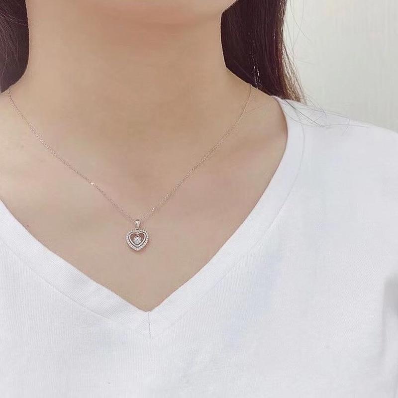 Huitan Delicate Hollow Out Heart Design Women 'S Pendant Necklace Fashion Wedding Accessories Daily Wearable Statement Jewelry