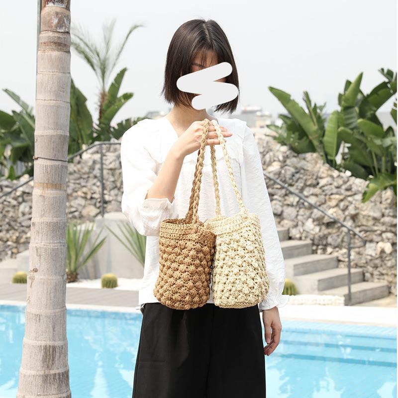 Borsa Spiaggia Paglia Yogodlns Borsa A Secchiello Estiva In Paglia Intrecciata Per Donna Borsa A Tracolla Semplice Da Spiaggia Con Coulisse Borsa A Secchiello Donna