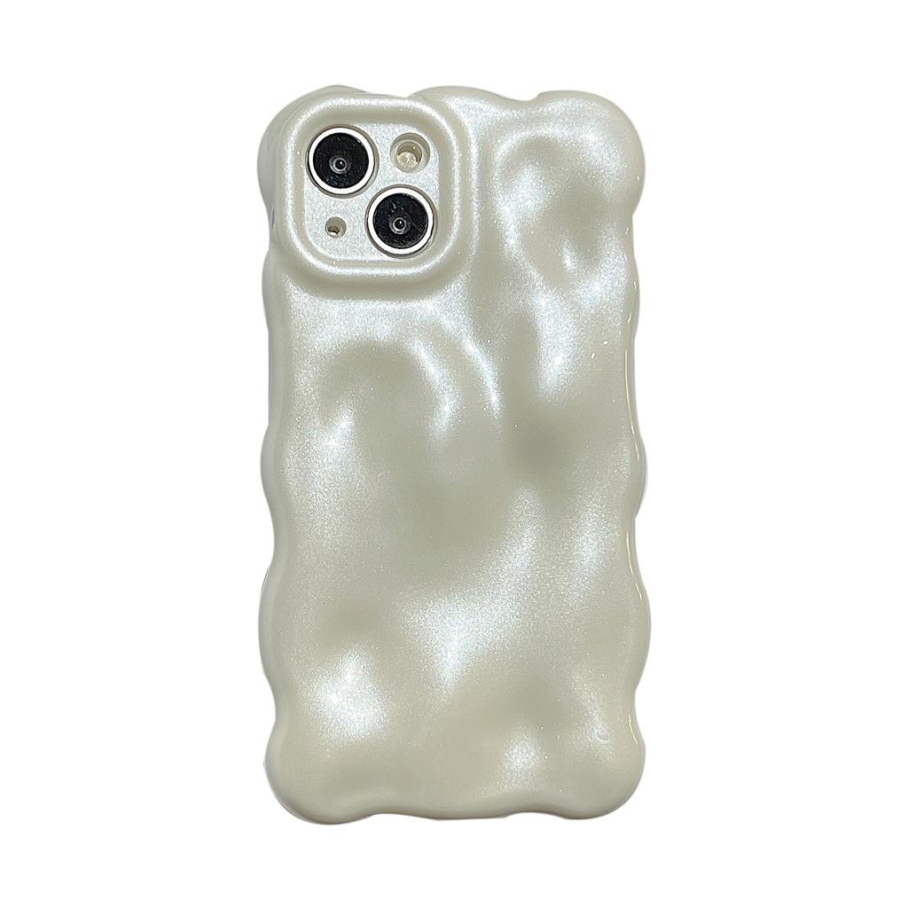 Solid color ivory white for iPhone16Pro max Apple 17 mobile phone case new bubble case 14/15 creative