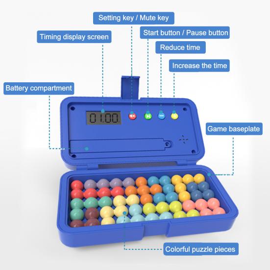 Kids Educational Puzzle Toy with Timer Hand-Eye Coordination Logic Training Puzzle Challenge Board Game Toddler Brain Teaser Puzzle Game Box