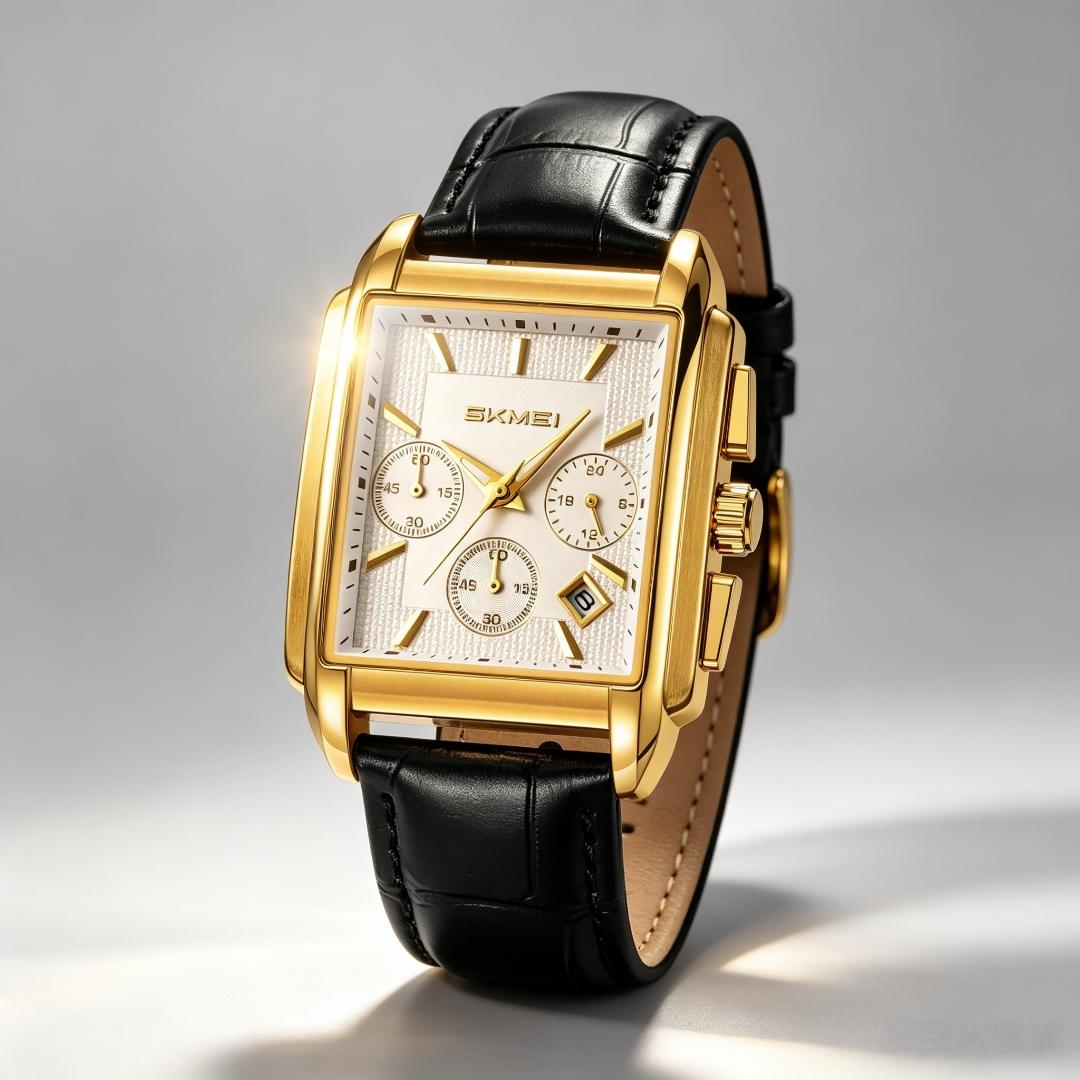 Men s Quartz Watch SKMEI Square Chronograph 30M Waterproof 2339
