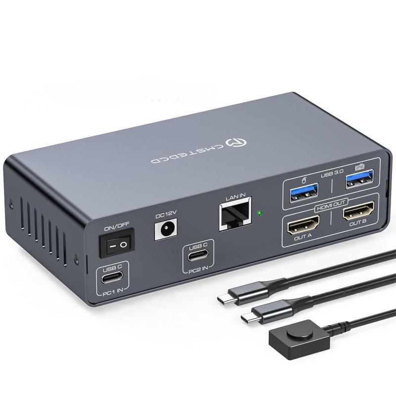 

2-way USB-C input, HDMI 2.0, USB 3.0 & 3.2, USB-C output, SD card slots USB-C + HDMI + USB 3.0 темно-серого