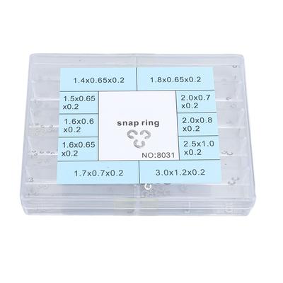 200 pezzi 10 Misure Pulsante a Pressione per Orologi in Metallo Clip Anello a Scatto Seeger Anello di Sicurezza Assortiti Clip Rondella per Orologi per
