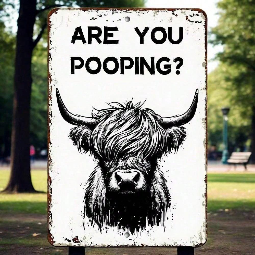 Metal Wall Art Cow Farmhouse Sign Bathroom Decor Funny Gift