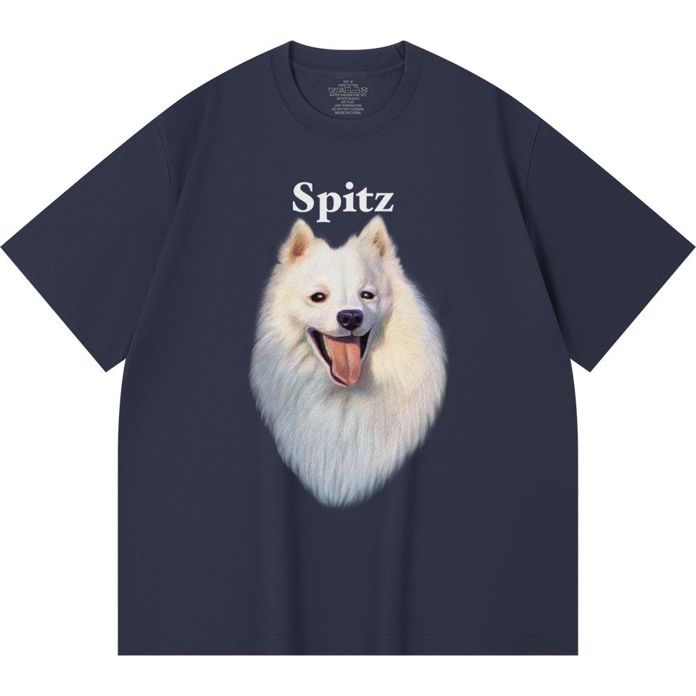 230GSM 100% Cotton T-Shirt Spitz Print Tees Funny Harajuku Style Combed Cotton Tshirt