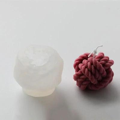 Moule à Bougie Nœud Fait Main en Silicone Kit de Fabrication de Bougies Boule de Laine DIY Savon Plâtre Résine Accessoires Fournitures Cadeaux Créatifs