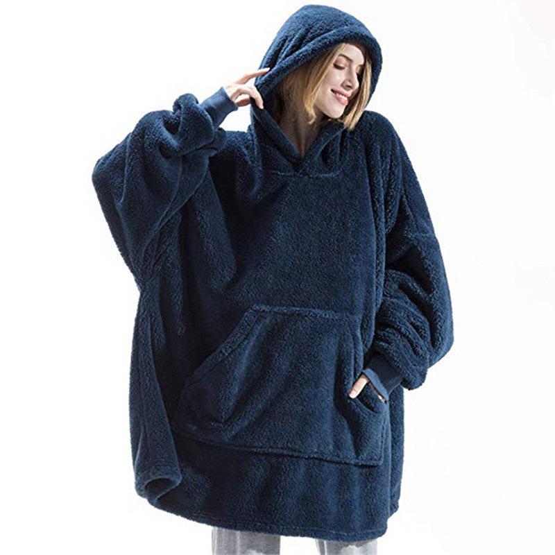Herbst/Winter Kuschelige Lockere Doppelseitige Fleece Hoodie Decke für Paare