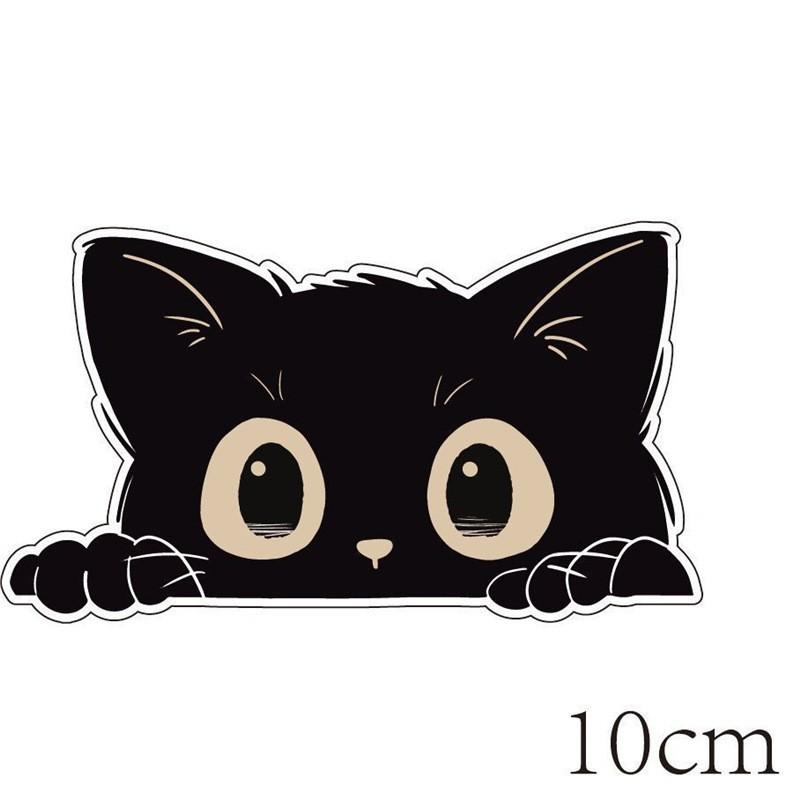 Thief Cat with Big Eyes Car Sticker, Waterproof PVC Material; Car Styling Decor Accessories, Poor Cat Car Decals