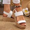Modische elastische Sandalen mit klobiger Plateausohle für Damen, modische Keilsandalen mit dicker Sohle für Damen, Sommer 2025, bequeme, rutschfeste Strandschuhe