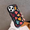 Y2K Leuchtende Herzen Wellige Kante TPU Handyhülle für iPhone 17 16 15 14 13 12 11 Air Pro Max Plus Buntes Cover