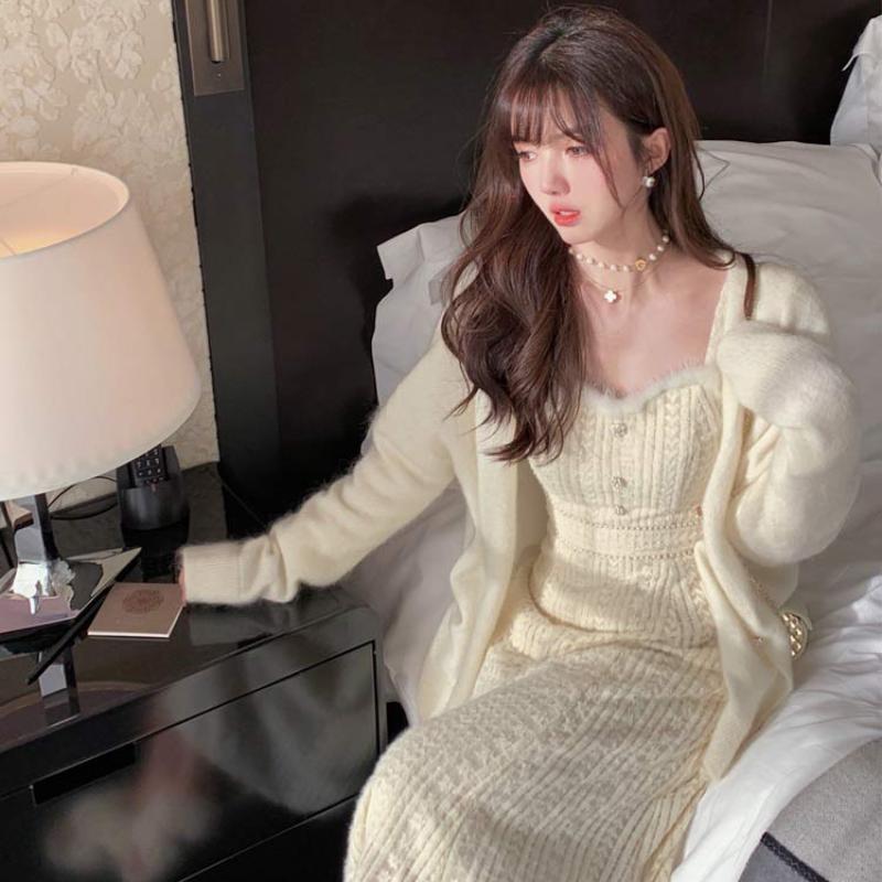 Vestido de suéter de hadas Mujeres Elegante Vintage Vestido de una pieza Moda  coreana Outwear Casual Fur Knitted Dress Party 2021 Winter Chic comprar a  buen precio — entrega gratuita, reseñas reales