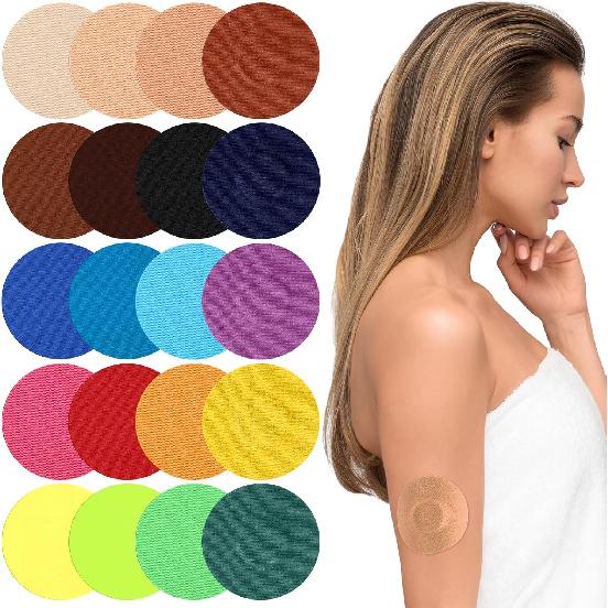 Timgle 100 Pack Freestyle Sensor Covers Waterproof Adhesive Patches Sweatproof Bandages Pre Cut Adhesive Tape for Continuous Glucose Monitor
