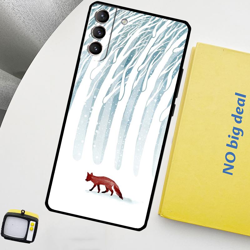 Winter Fox Foxes Phone Case For Samsung Galaxy S25 Ultra S20 S21 S22 S23 Plus S9 S10 S25 FE S24 Ultra Cover