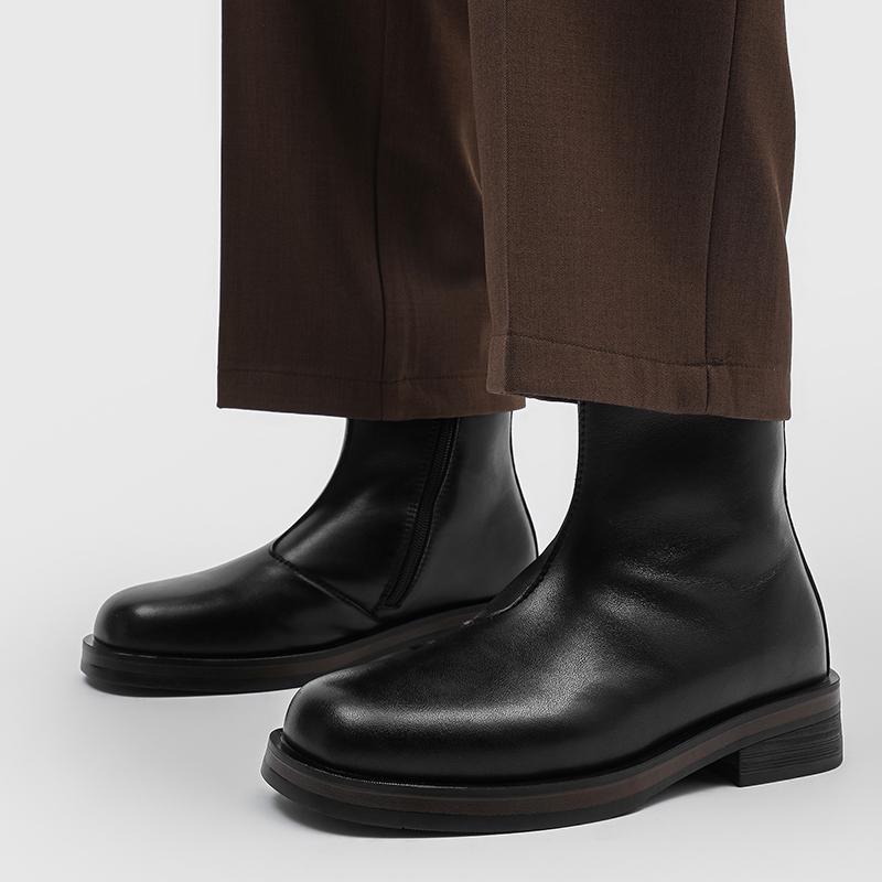 Fashion Casual Men's Boots Retro High-quality Minimalist Style Fashion Party and Office Business 38-46 Thick Soled Leather Shoes
