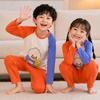 Kids Cotton Pajama Set Long Sleeve Round Neck Cartoon Sleepwear Boys Girls Toddlers