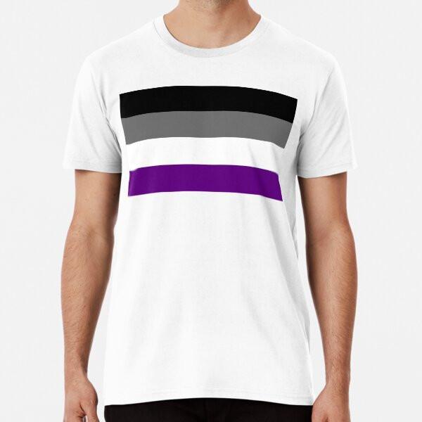 Seamless Repeating Asexual Pride Flag Patter S To 5XL Made In the AU/USA T-Shirt