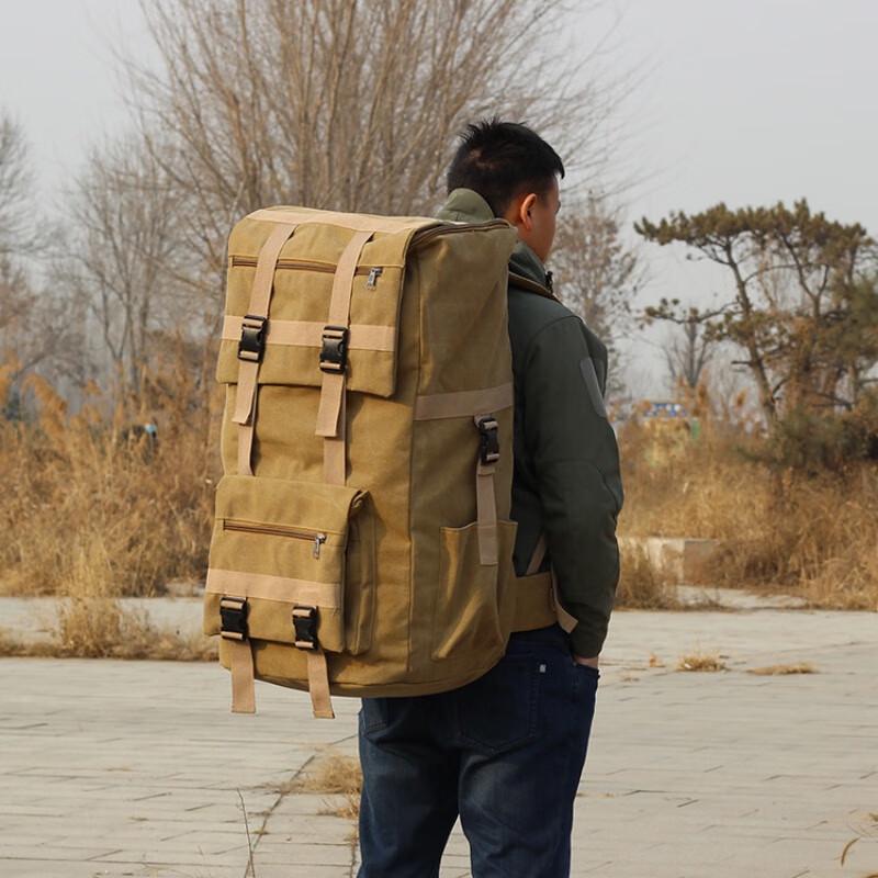 ZY Мужской холщовый рюкзак для активного отдыха сверхбольшой емкости