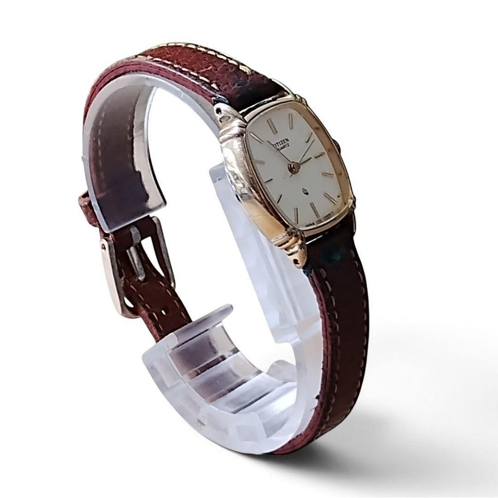 Used [New Battery] CITIZEN Ladies Quartz Watch Gold Color