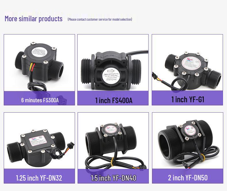 Hall Water Flow Sensor S201: 4-Point Pulse Signal Water Heater Electromagnetic Flowmeter