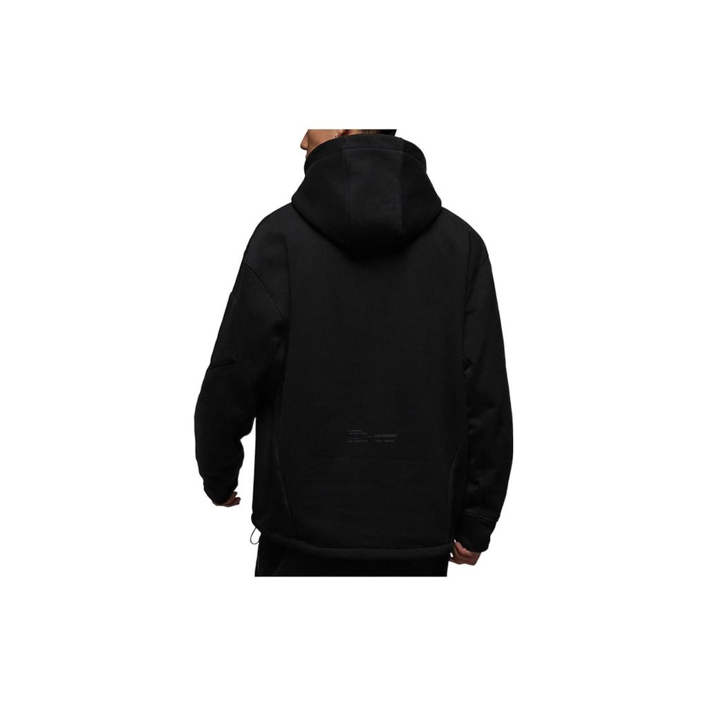 Jordan Engineered Solid Color Letter Print Hooded Fleece Sweatshirt Men sweatshirt Black DV7682-010