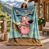 Brave Dog Custom Name Flannel Blanket Personalized Soft Warm Plush Throw Blanket Customized Gift for Family Friends