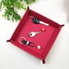 Leather Empty Entry Pocket Catch All Foldable PU Dice Organizational Tray for Desk Small Things Organization Folding Key