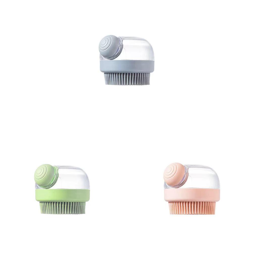 Pet Bath Brush Long Handle Silicone Grooming Tool For Dogs And Cats