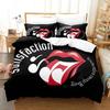 3D Print R-Rolling S-Stoness Logo Bedding Set Duvet Cover Bed Set Quilt Cover Pillowcase Comforter King Q-Queens Size Boys Adult